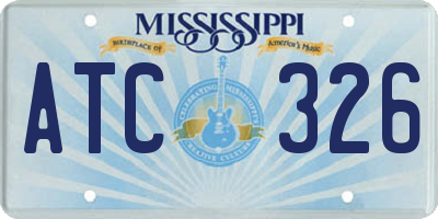 MS license plate ATC326