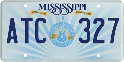 MS license plate ATC327