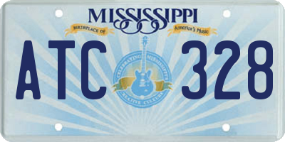 MS license plate ATC328