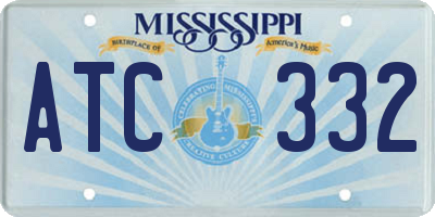 MS license plate ATC332