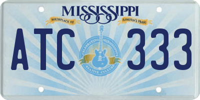 MS license plate ATC333