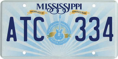 MS license plate ATC334