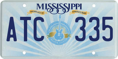 MS license plate ATC335
