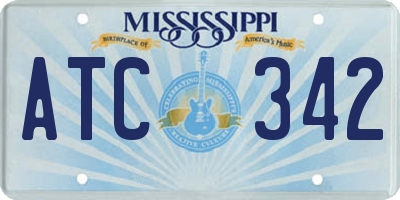 MS license plate ATC342