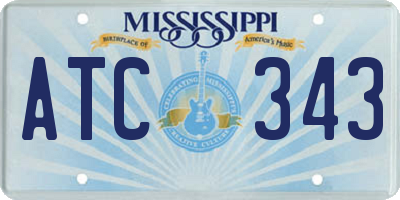 MS license plate ATC343