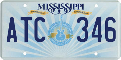 MS license plate ATC346