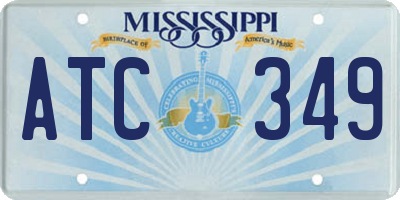 MS license plate ATC349