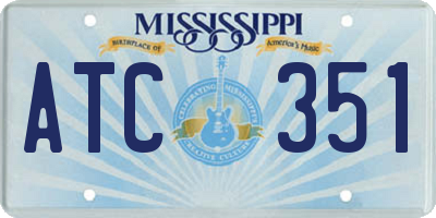 MS license plate ATC351