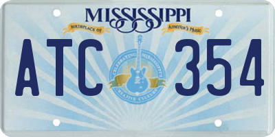 MS license plate ATC354