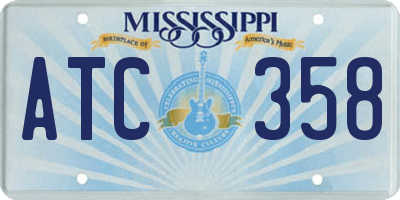 MS license plate ATC358