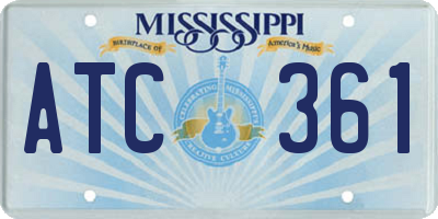 MS license plate ATC361