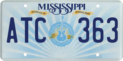MS license plate ATC363