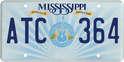 MS license plate ATC364
