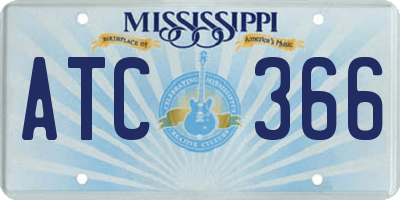 MS license plate ATC366