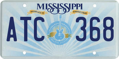 MS license plate ATC368