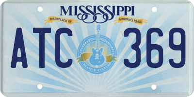MS license plate ATC369