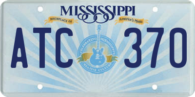 MS license plate ATC370