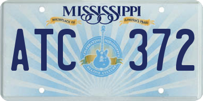 MS license plate ATC372