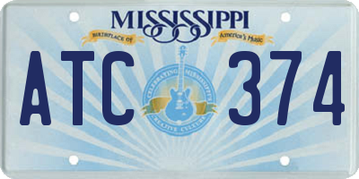 MS license plate ATC374