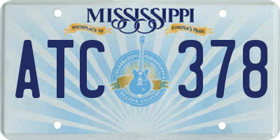 MS license plate ATC378