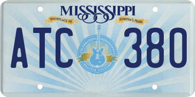 MS license plate ATC380