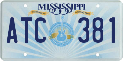 MS license plate ATC381