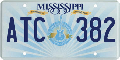 MS license plate ATC382