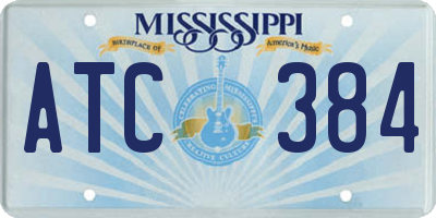MS license plate ATC384