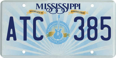 MS license plate ATC385