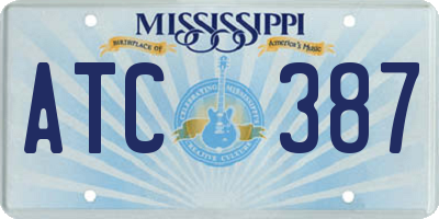 MS license plate ATC387