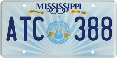 MS license plate ATC388
