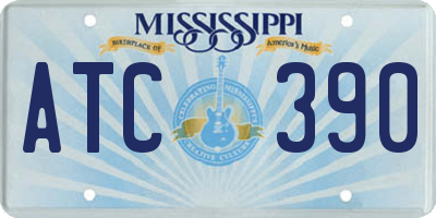 MS license plate ATC390