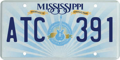 MS license plate ATC391