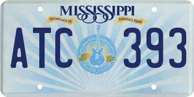 MS license plate ATC393