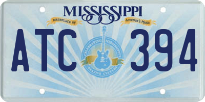 MS license plate ATC394
