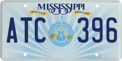 MS license plate ATC396