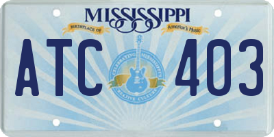 MS license plate ATC403