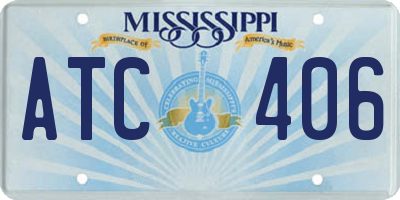 MS license plate ATC406