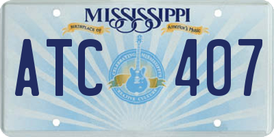 MS license plate ATC407