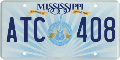 MS license plate ATC408