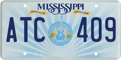 MS license plate ATC409