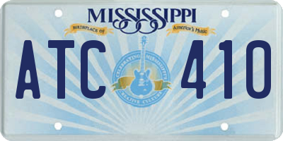 MS license plate ATC410