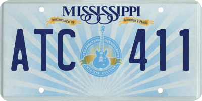MS license plate ATC411