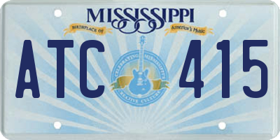 MS license plate ATC415