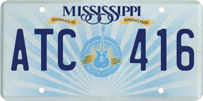 MS license plate ATC416