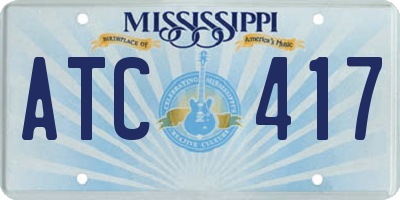 MS license plate ATC417