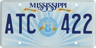 MS license plate ATC422