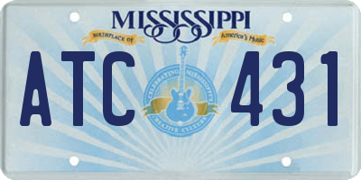 MS license plate ATC431