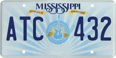 MS license plate ATC432