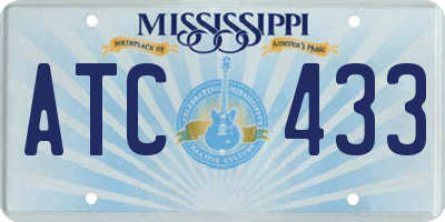 MS license plate ATC433